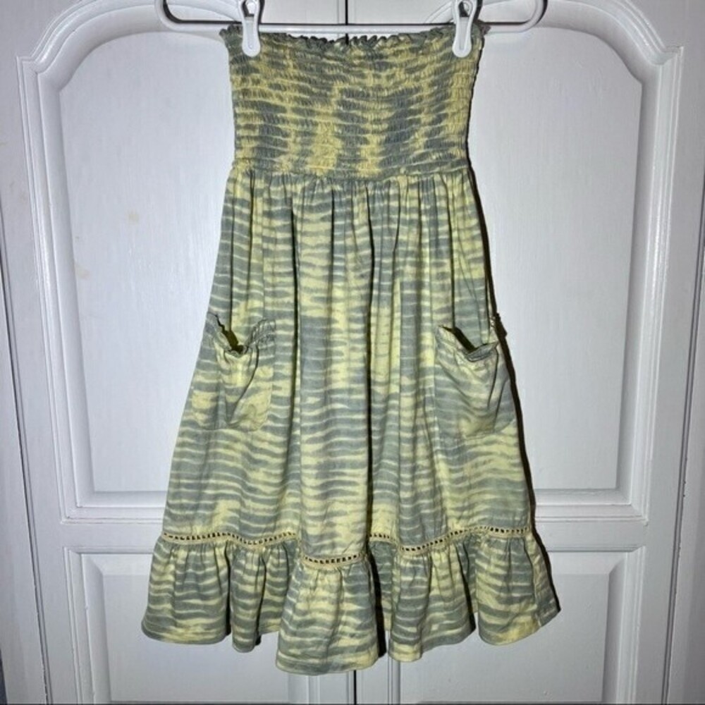 !Firm Price! DKNY Tie Dye Strapless Dress w/pockets, Size‎ S Green *